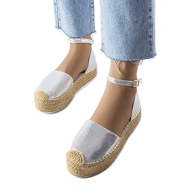 Espadrilles argentées à plateforme Clousson