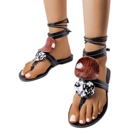 Moines sandales décoratives noires