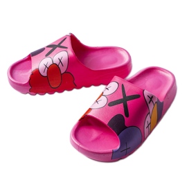 Tongs rose foncé avec imprimés