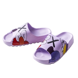 Babouches violettes à imprimés