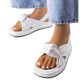 Sandales compensées blanches Clarice