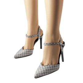 Escarpins Gallia noirs brillants damier le noir