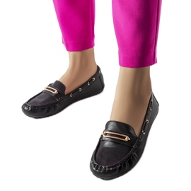 Mocassins noirs ornés de l'appliqué Seattle