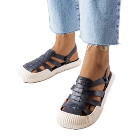 Sandales en caoutchouc noir Canton