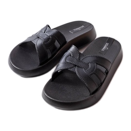 Claquettes en caoutchouc noir Coudert