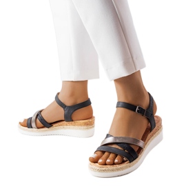 Sandales compensées noires Ridenour