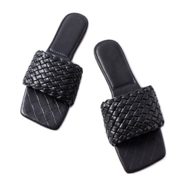 Claquettes tressées noires Goldleaf