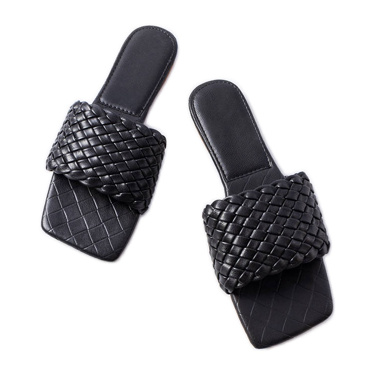 Claquettes tressées noires Goldleaf le noir Claquettes tressées noires Goldleaf le noir