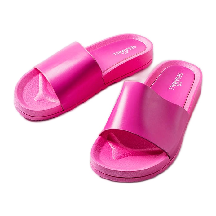 Claquettes en caoutchouc rose Sabourin