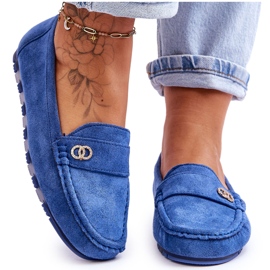 Mocassins à enfiler en daim bleu Castelo