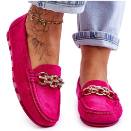 Mocassins en daim à enfiler pour femmes Fuchsia Sorento rose