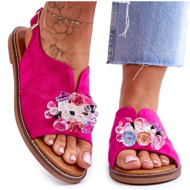 Vinceza Sandales Fuchsia Mersea en daim lapidé pour femmes rose