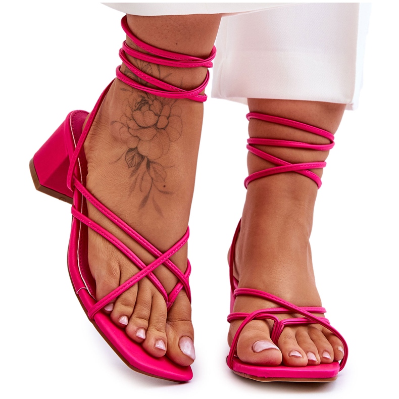 Sandales Attachées Talons Hauts Roses Secret Love