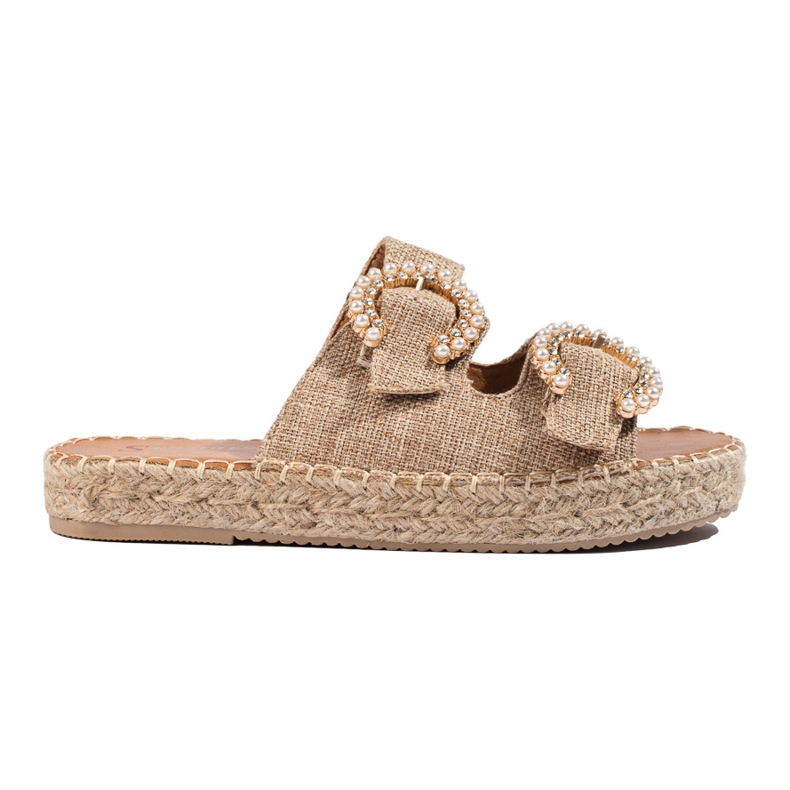 Chaussons femme beige boucle Shelovet