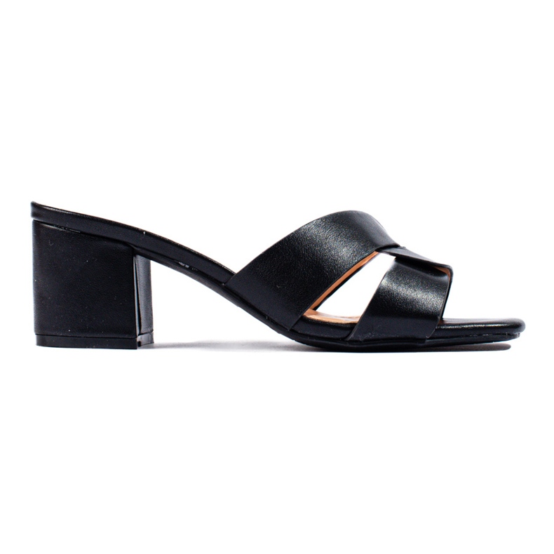 Claquettes pour femmes noires Shelovet sur le poteau le noir