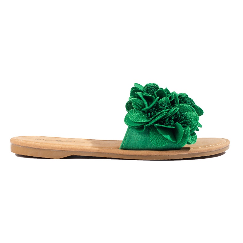 Chaussons femme verts à fleurs Shelovet Chaussons femme verts à fleurs Shelovet