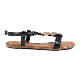 Sandales plates Shelovet noires femmes