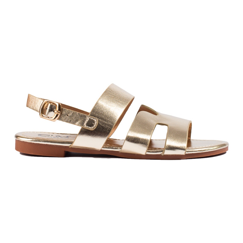 Sandales plates dorées Shelovet d'or