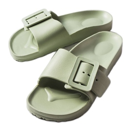 Claquettes vertes en caoutchouc avec boucle Nelm Claquettes vertes en caoutchouc avec boucle Nelm