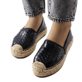 Espadrilles noires ornées du gaufrage Geoffrey