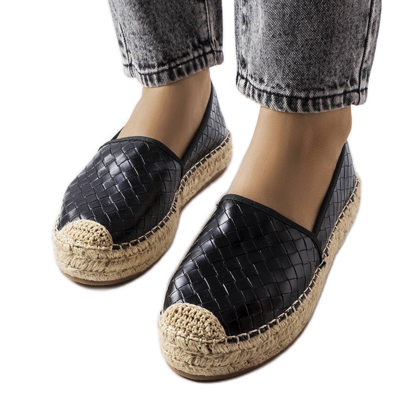 Espadrilles noires ornées du gaufrage Geoffrey le noir