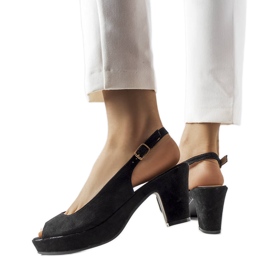 Sandales noires à blocs de Dionne