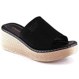 Chaussons compensés noirs femme T.Sokolski MU100