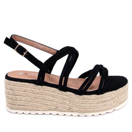 BM Altman Espadrilles compensées noires le noir
