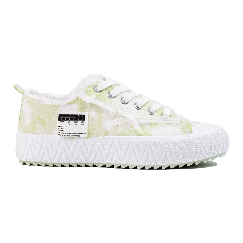 Baskets plateformes blanches et vertes Shelovet