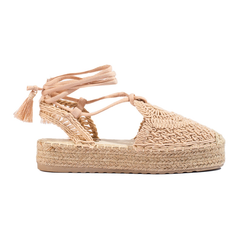 Espadrilles à plateforme boho beige foncé de Shelovet