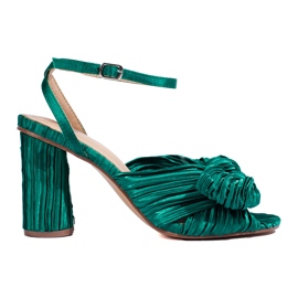 Sandales à talons en textile vert Shelovet