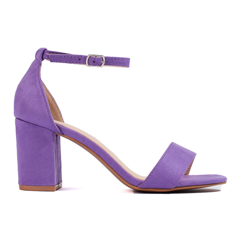 Sandales blocs en daim violet de Shelovet