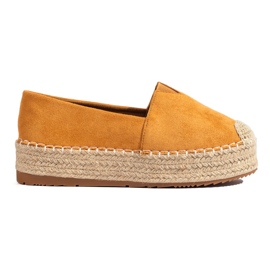 Espadrilles en daim pour femmes sur la plate-forme Shelovet camel brun