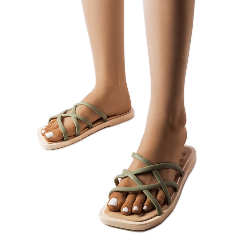 Claquettes en caoutchouc vert Pearlman