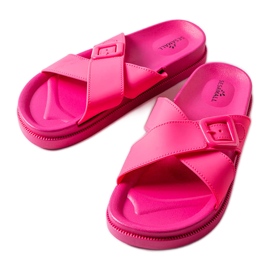 Claquettes à boucle en caoutchouc rose Pauline