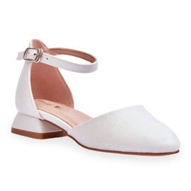 PE1 Sandales Petit Talon Enfant Argent Clair Nelly blanc