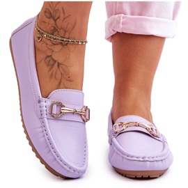 Mocassins classiques en cuir violet Verona