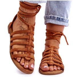 FC3 Camel Semper, Sandales Romaines en Daim Femme brun