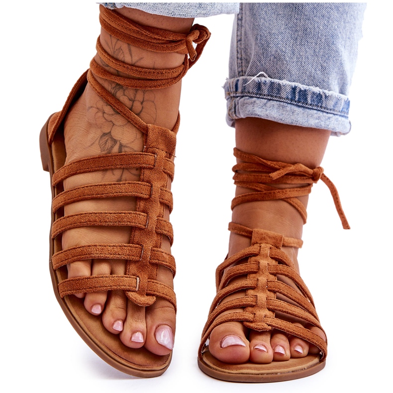 FC3 Camel Semper, Sandales Romaines en Daim Femme brun