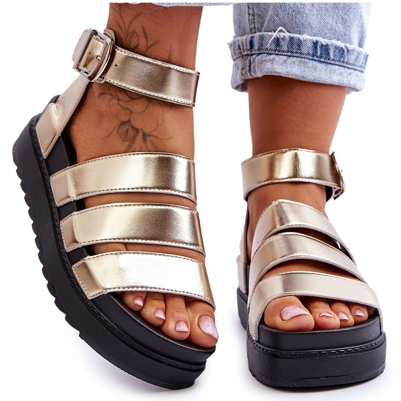 FM1 Sandales Sur Une Plateforme Massive Golden Lisbon d'or FM1 Sandales Sur Une Plateforme Massive Golden Lisbon d'or