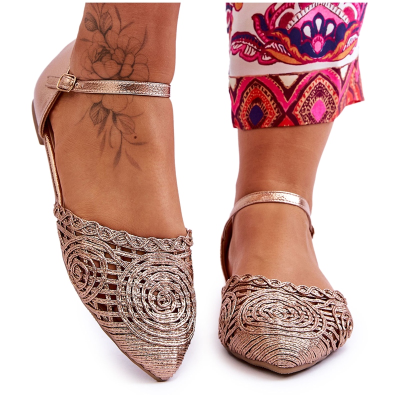 FM1 Sandales Femme Elégantes Plates Or Rose Sheia d'or FM1 Sandales Femme Elégantes Plates Or Rose Sheia d'or