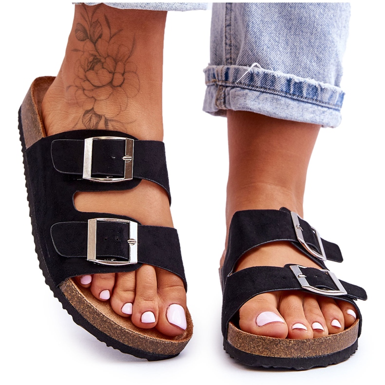 FB1 Sandales à enfiler pour femmes Noir Destino le noir