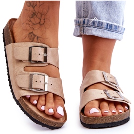 FB1 Chaussons à enfiler pour femmes Beige Destino