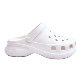 PG2 Foam Slides Crocs On A Chunky Sole Blanc Katniss blanche