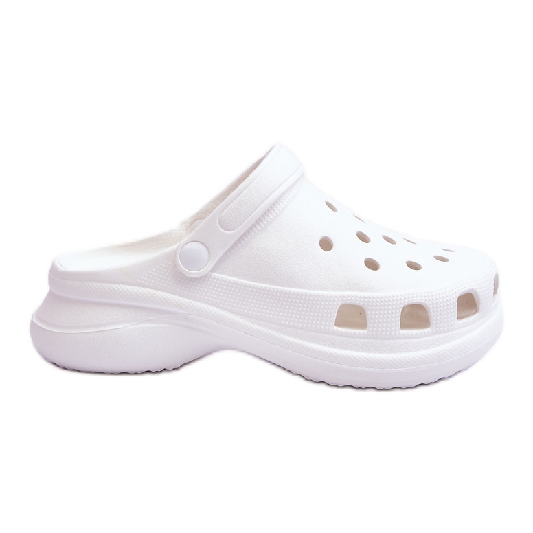 PG2 Foam Slides Crocs On A Chunky Sole Blanc Katniss blanche
