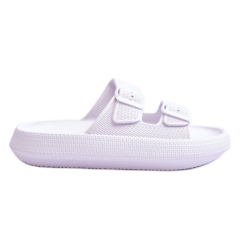 Chaussons en Mousse pour Femme à Rayures Blanc Sharmen blanche Chaussons en Mousse pour Femme à Rayures Blanc Sharmen blanche