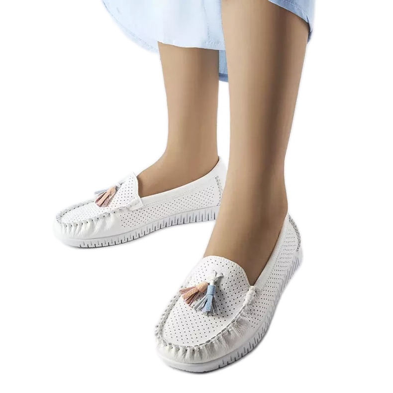 Mocassins Maryville en cuir blanc blanche