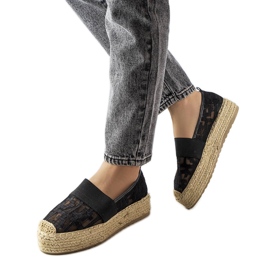 Espadrilles en maille noire de Bateliers