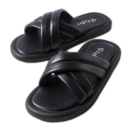 Claquettes noires Lubbock