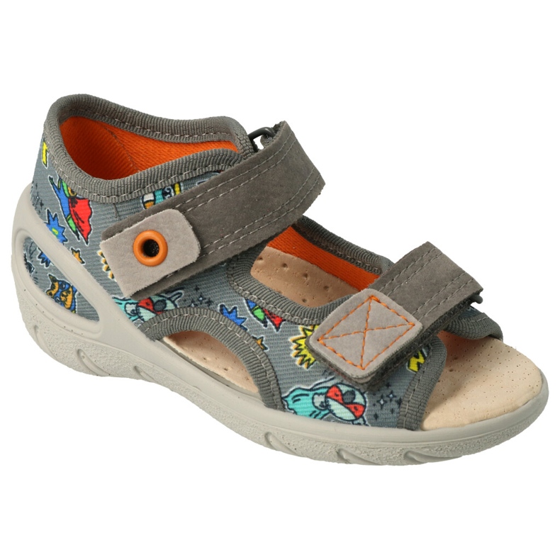 Sandales enfants Befado avec empiècement en cuir 065P167 gris